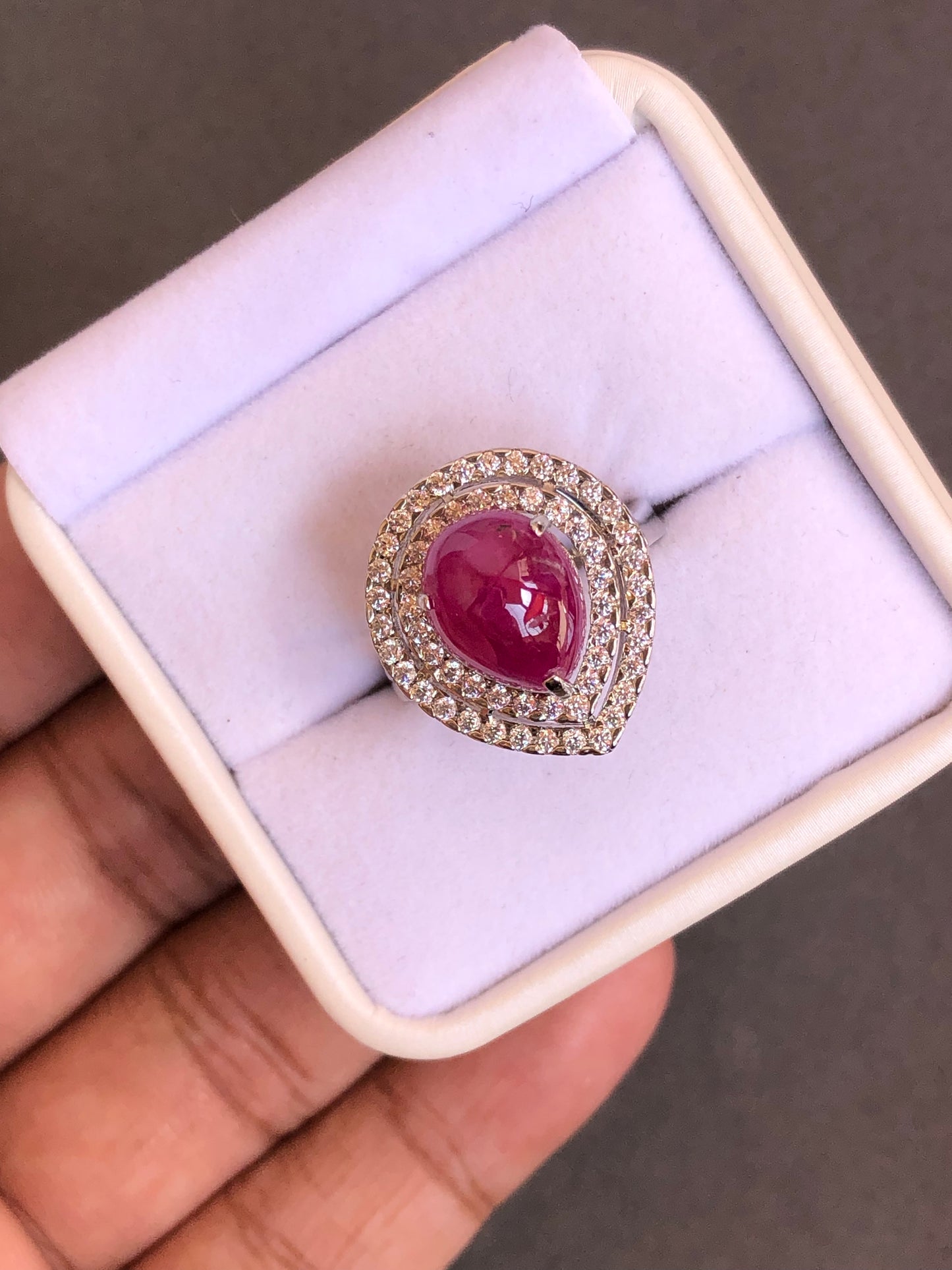 7.35 ct Unheat Ruby Ring