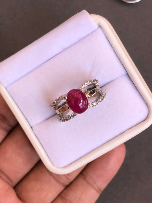 3.78 ct Unheat Ruby Ring