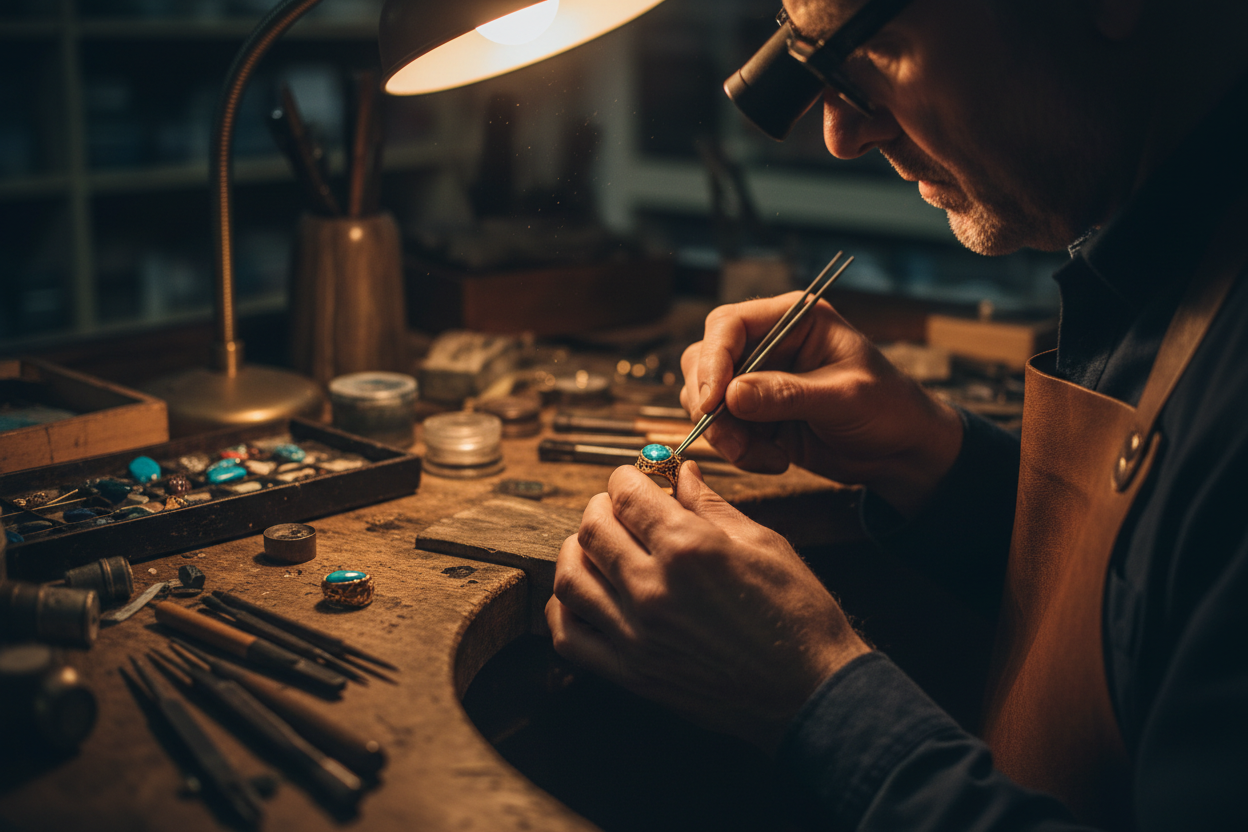 Jeweller Bench Work - Turquoise Ring